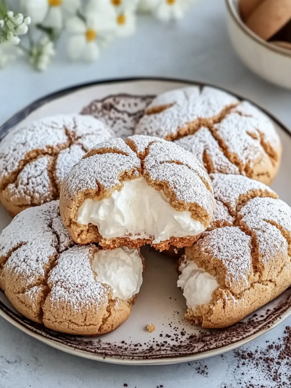 Tiramisu Crinkle Cookies