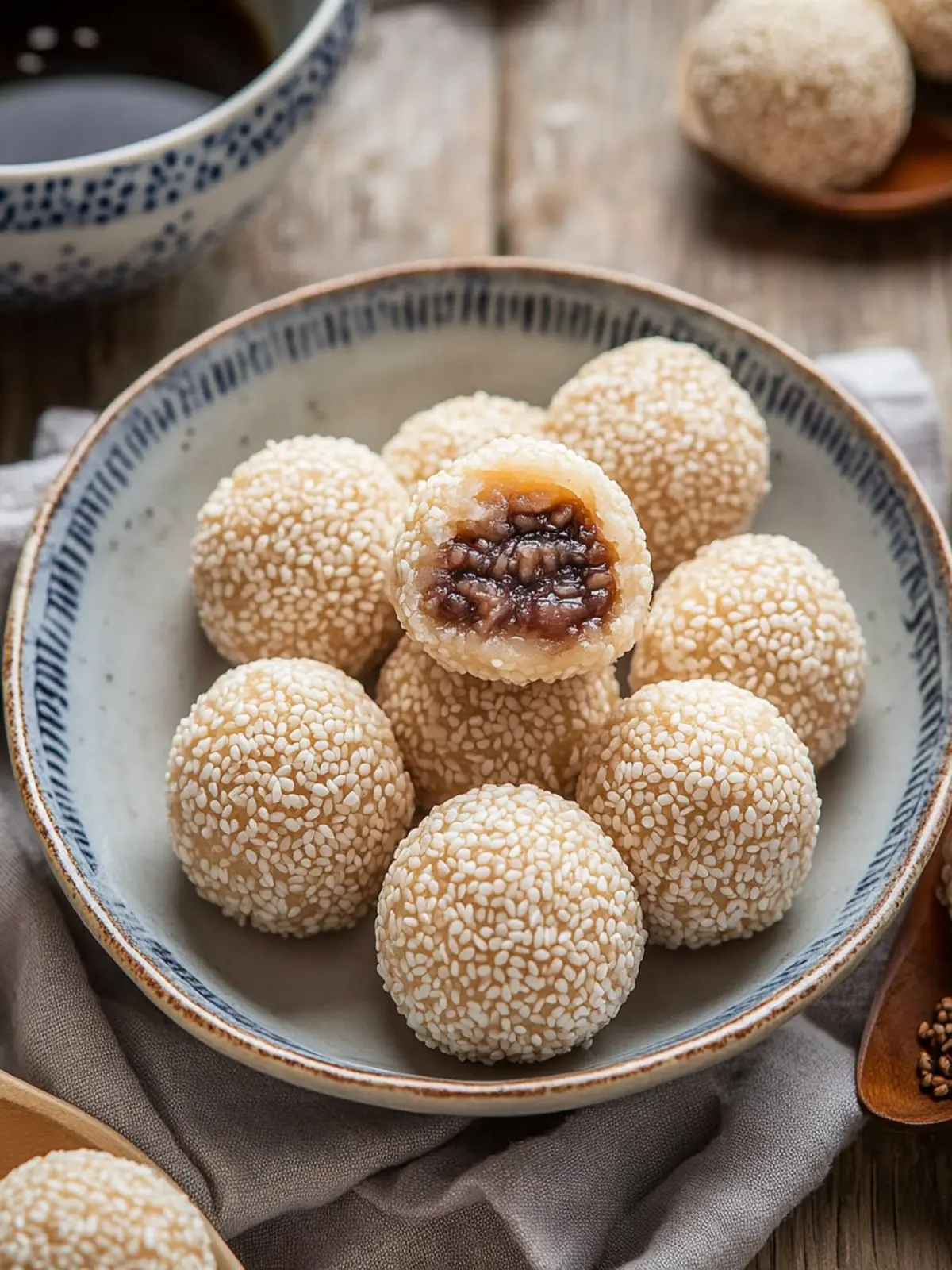 Sesame Balls with Red Bean Paste