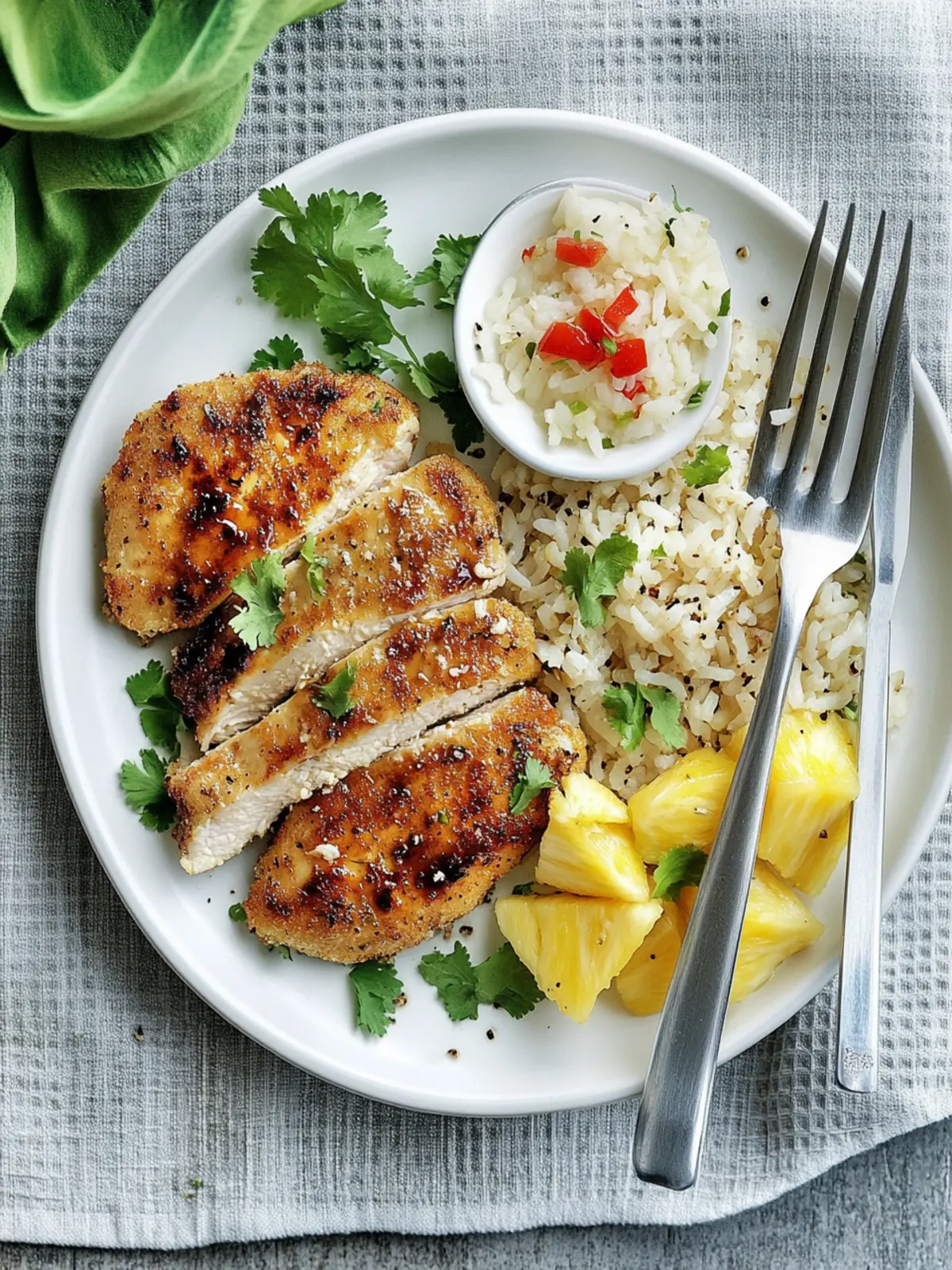 cardiac diet Baked Chicken Cutlets with Pineapple Rice