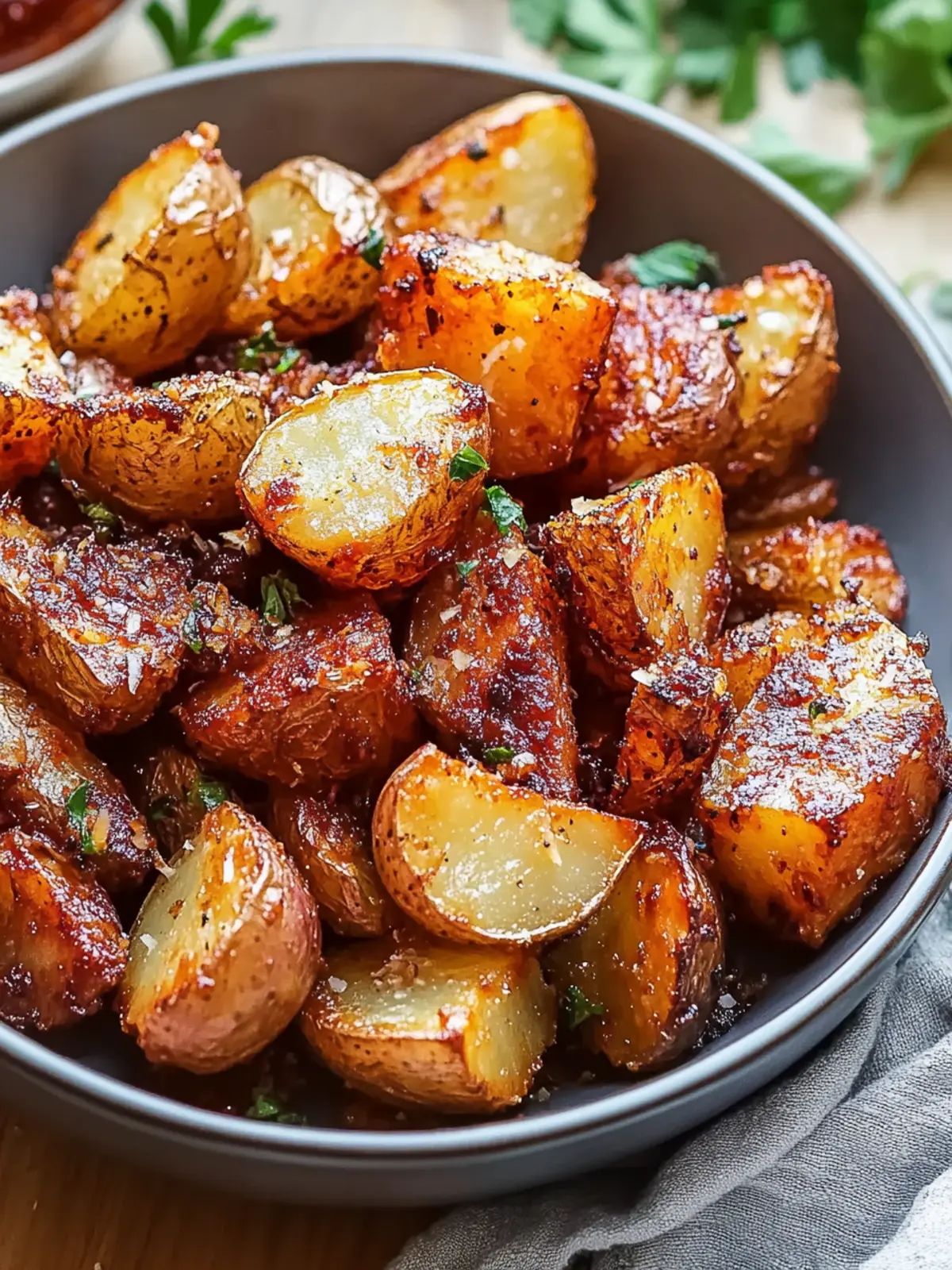 Crispy Coconut Sriracha Roasted Potatoes
