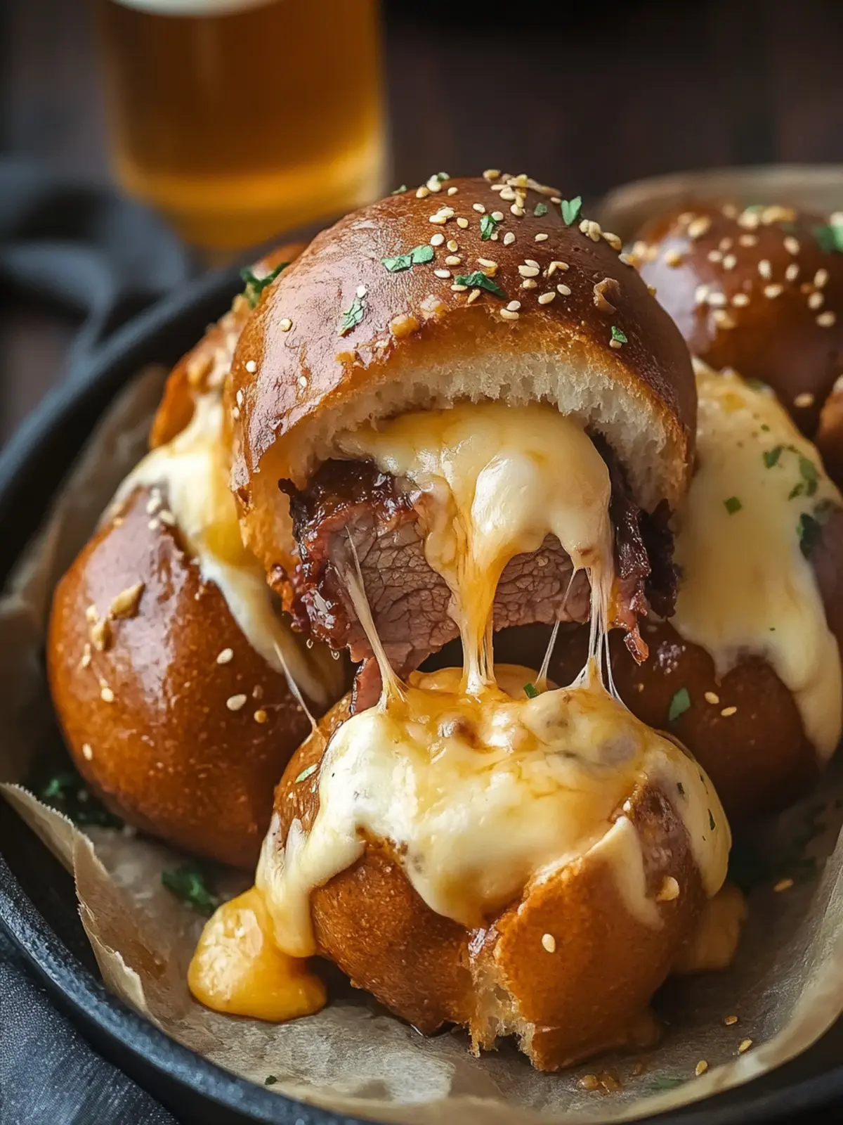 Smoked Brisket Beer Cheese Bombs