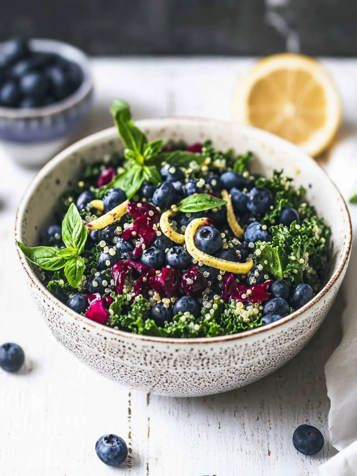 Kale Blueberry Salad with Quinoa