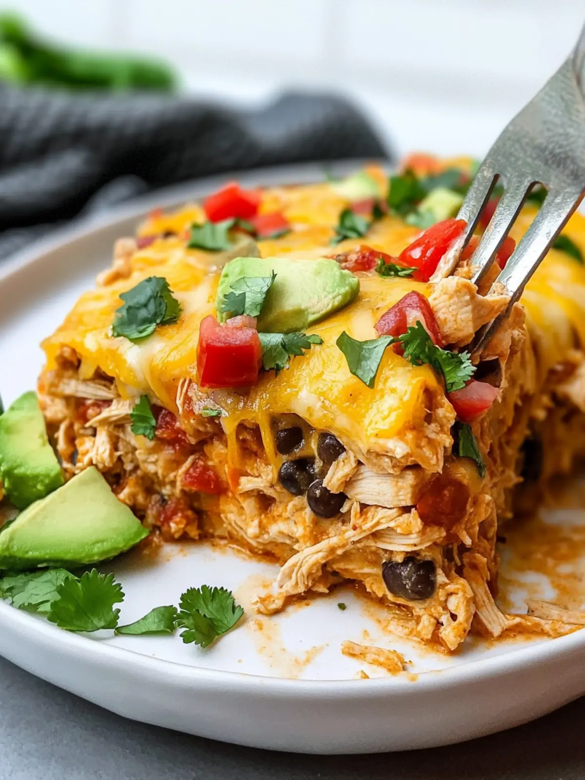 High Protein Chicken Burrito Casserole