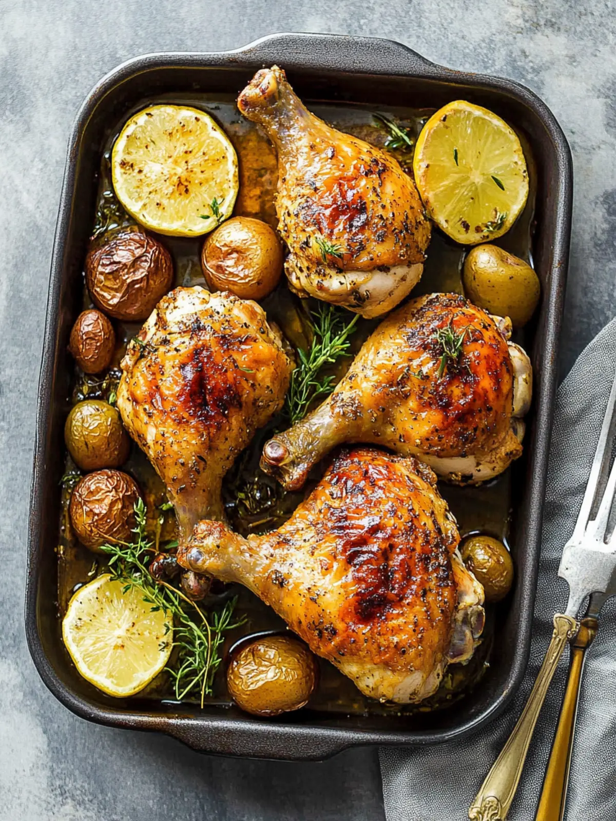 Summer Dinner Baked Chicken Leg Quarters