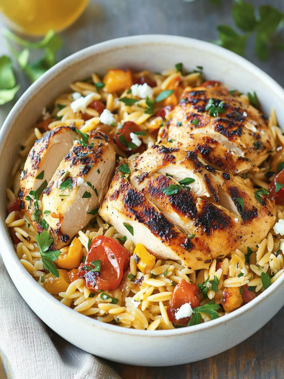 Mediterranean Chicken Recipe with Orzo