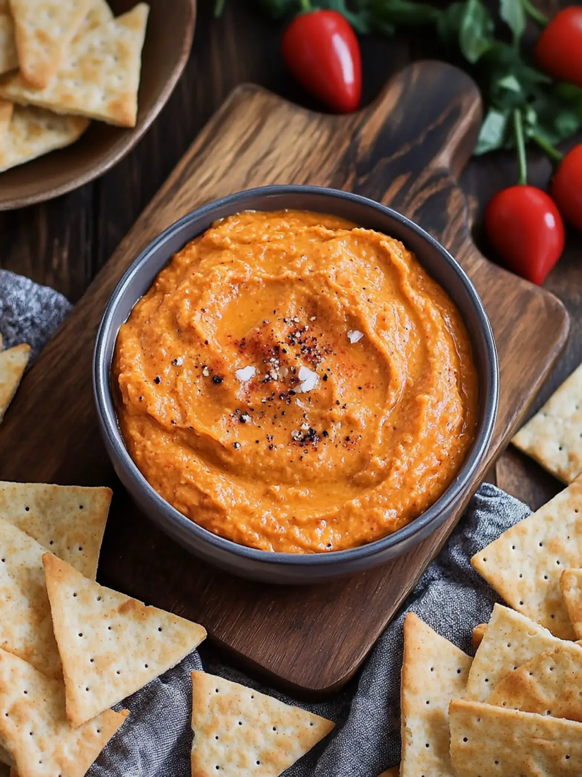 4th of July Roasted Red Pepper Dip