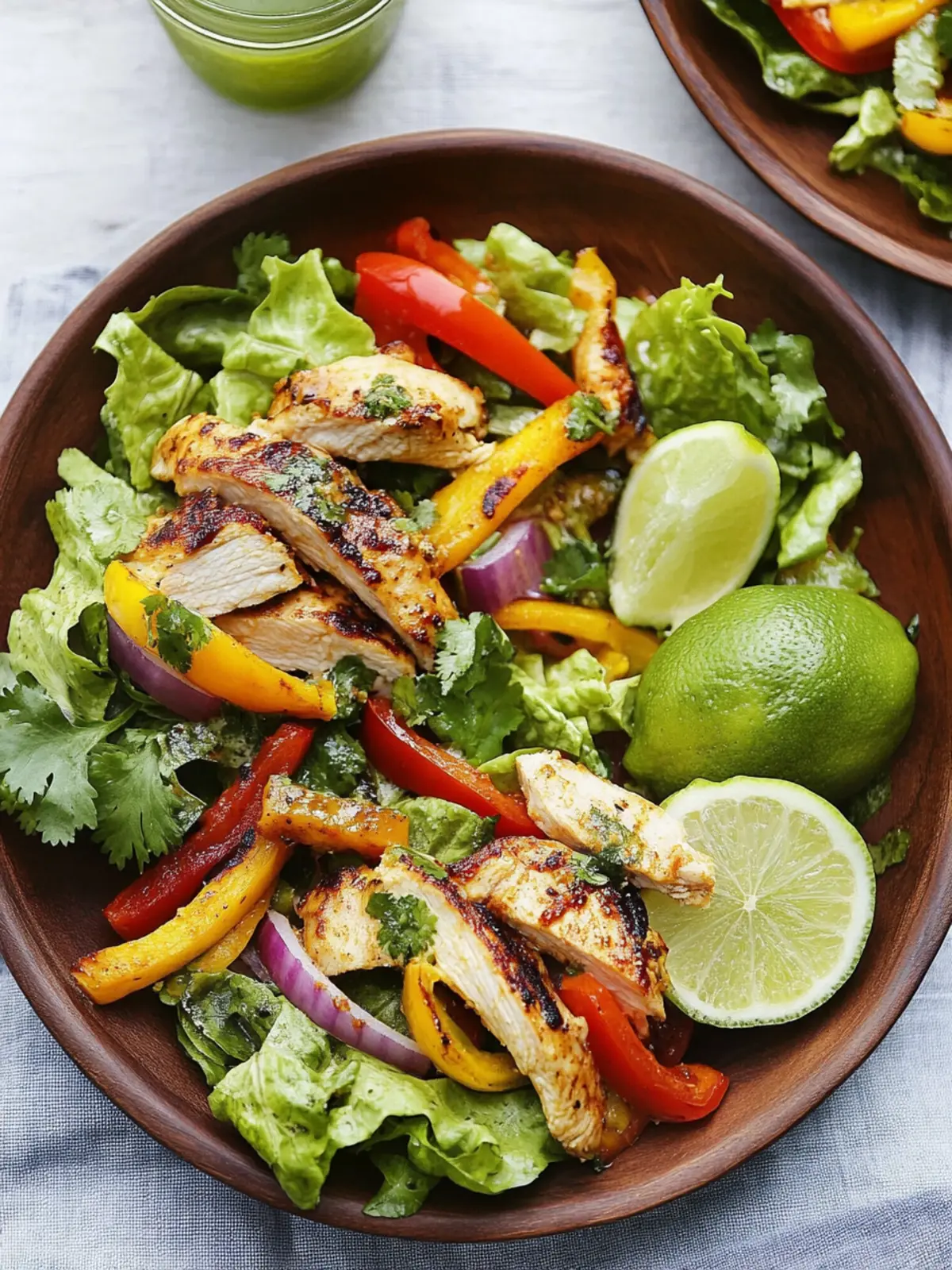 cardiac diet Chicken Fajita Salad with Lime-Cilantro Vinaigrette