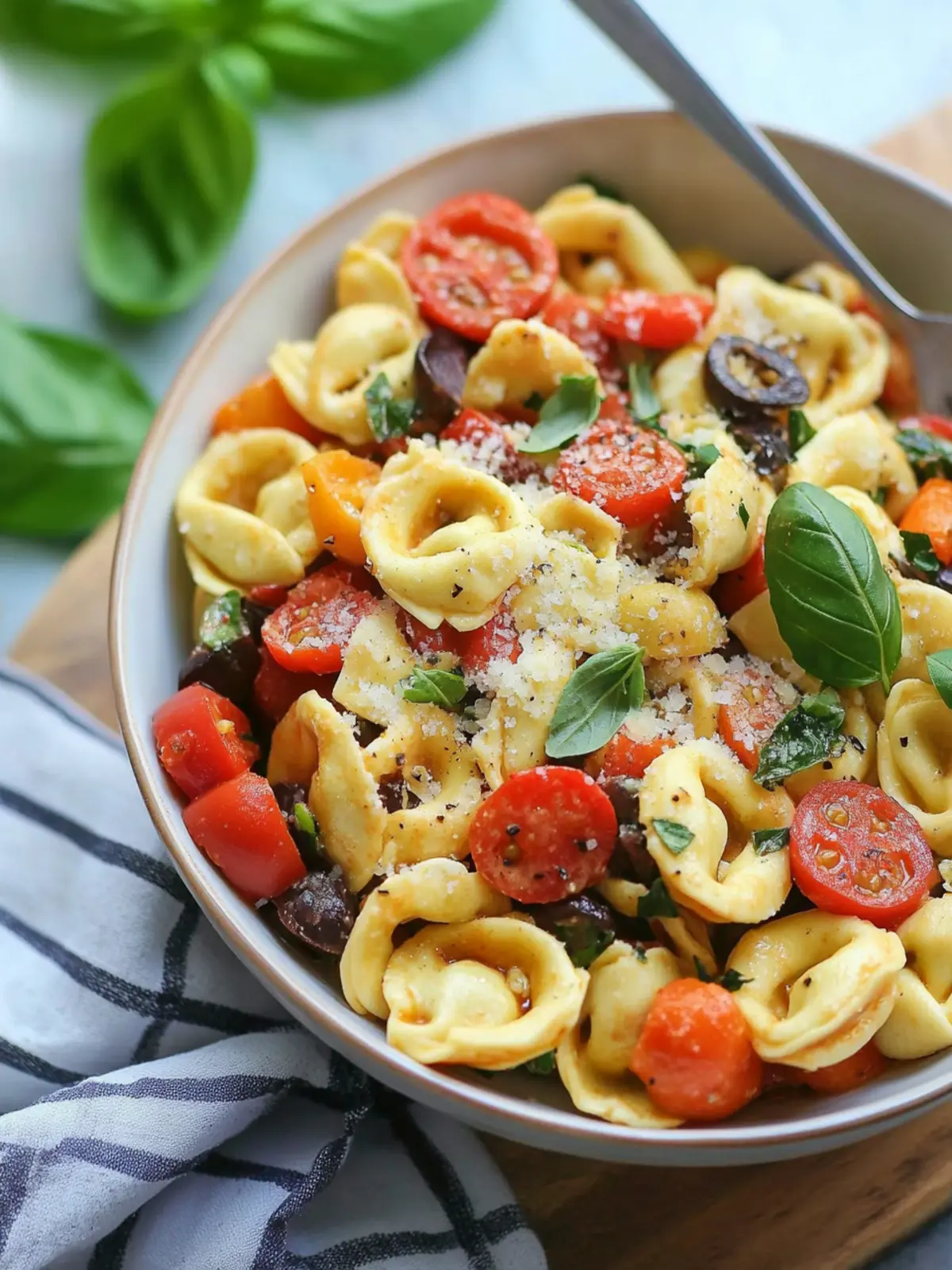 Roasted Red Pepper and Parmesan Tortellini Salad
