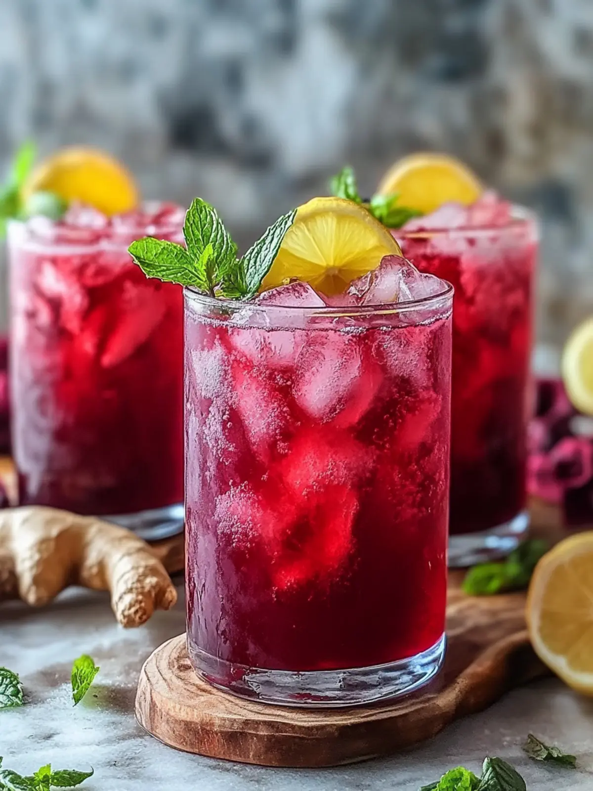 Refreshing Hibiscus Ginger Iced Tea
