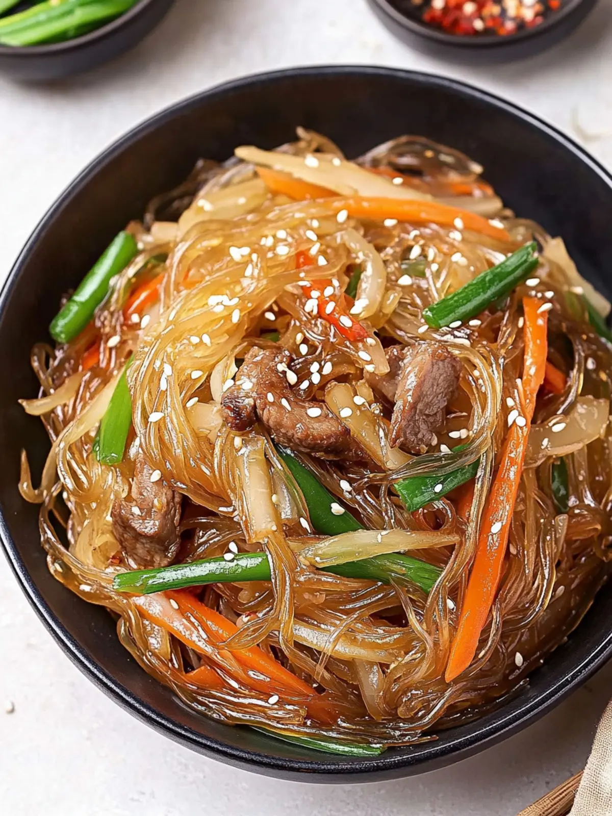 Japchae (Korean Glass Noodle Stir Fry)