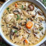 Creamy Mushroom Chicken and Wild Rice Soup