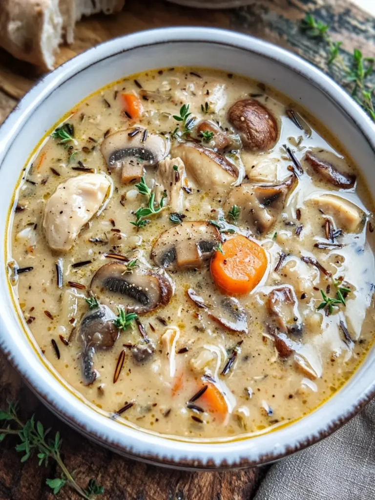 Creamy Mushroom Chicken and Wild Rice Soup
