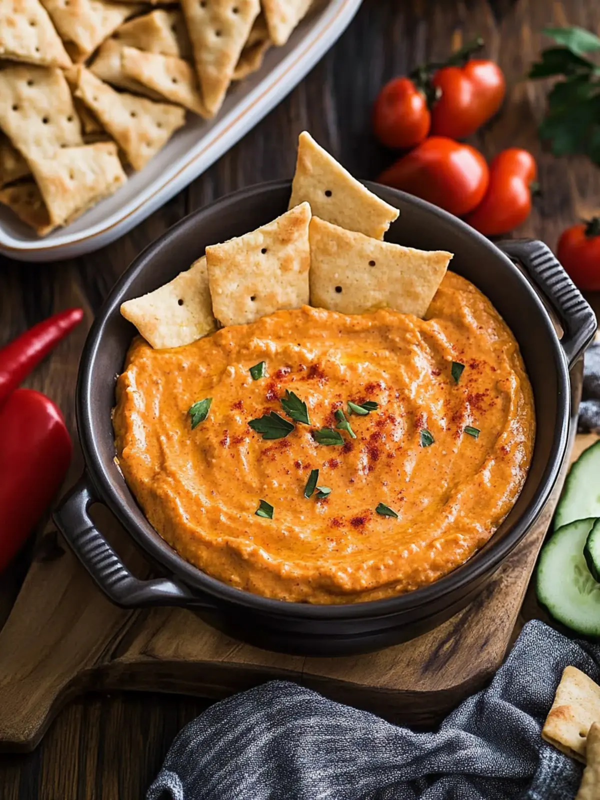 4th of July Roasted Red Pepper Dip