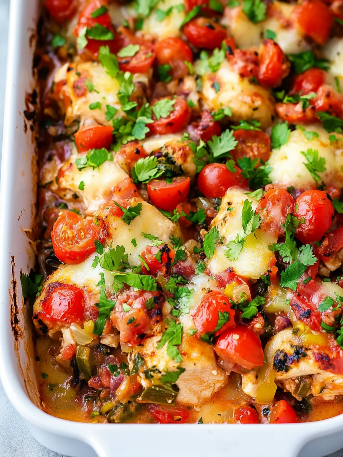 High protein Salsa Fresca Chicken Bake