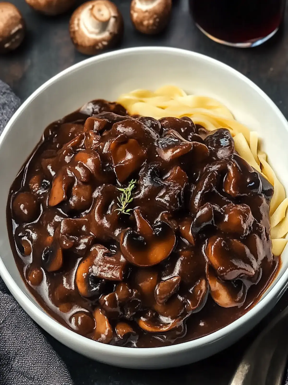 Silky Red Wine Mushroom Sauce