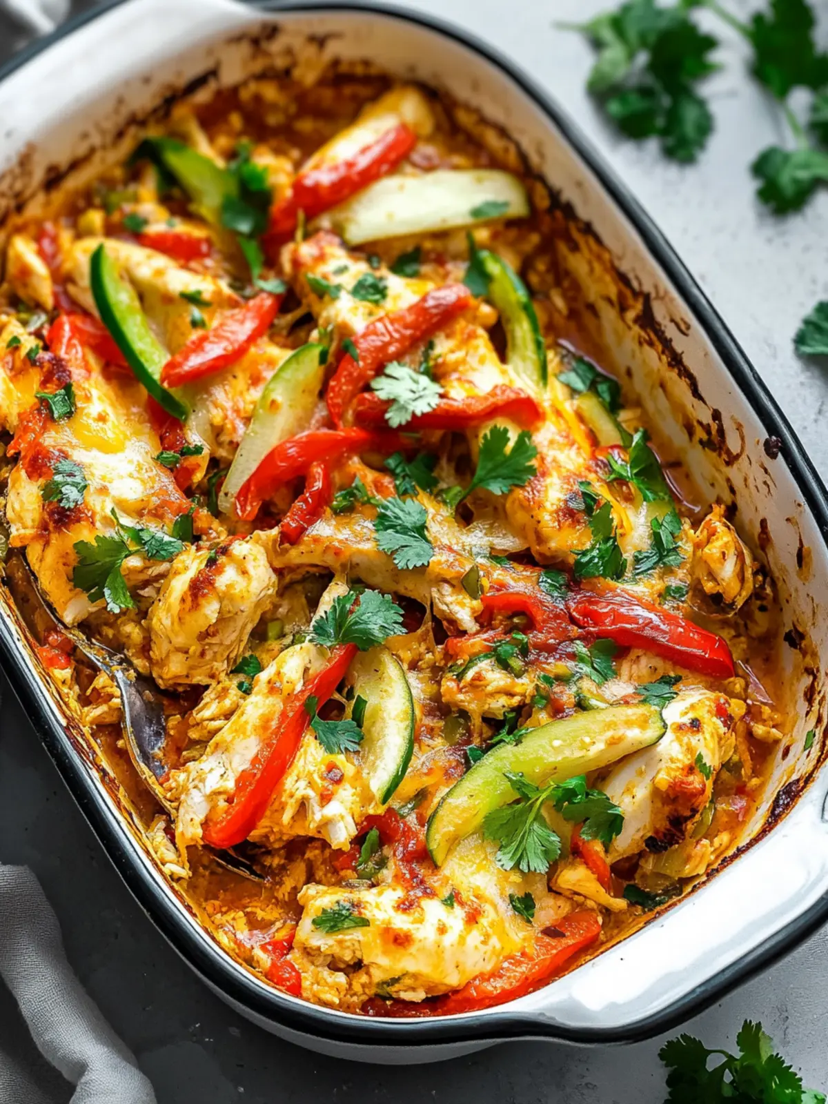 High protein Fajita Chicken Casserole