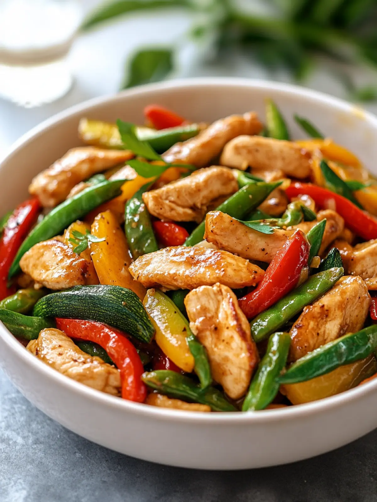 Diabetics Dinner Chicken Stir Fry with Mixed Vegetables