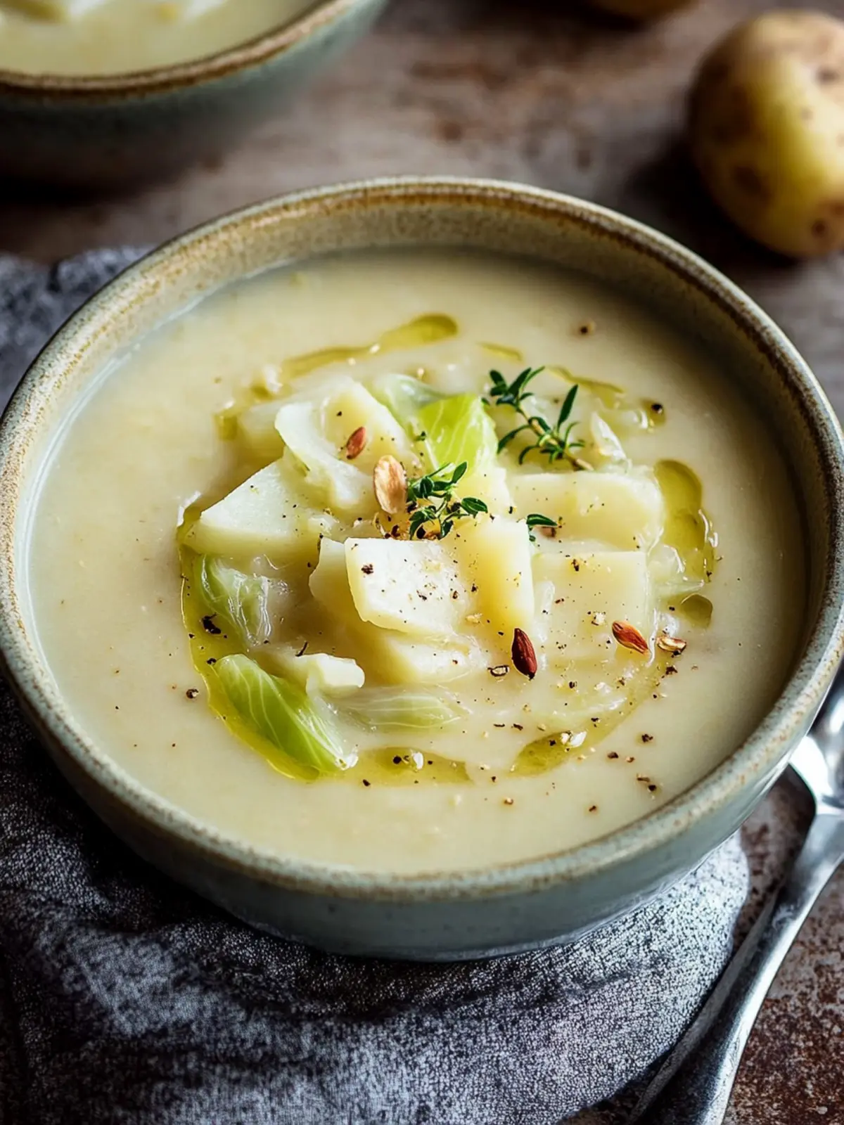 Irish Potato Soup with Cabbage