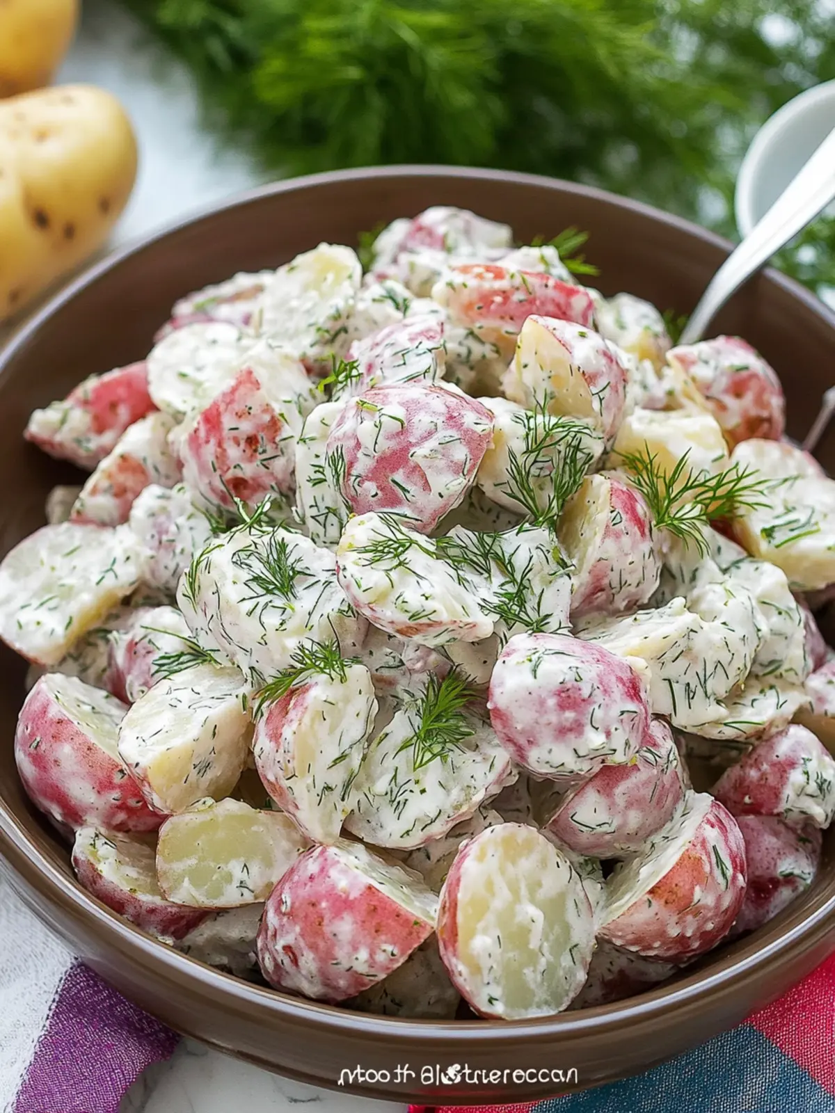 4th of July Creamy Red Potato Salad with Dill
