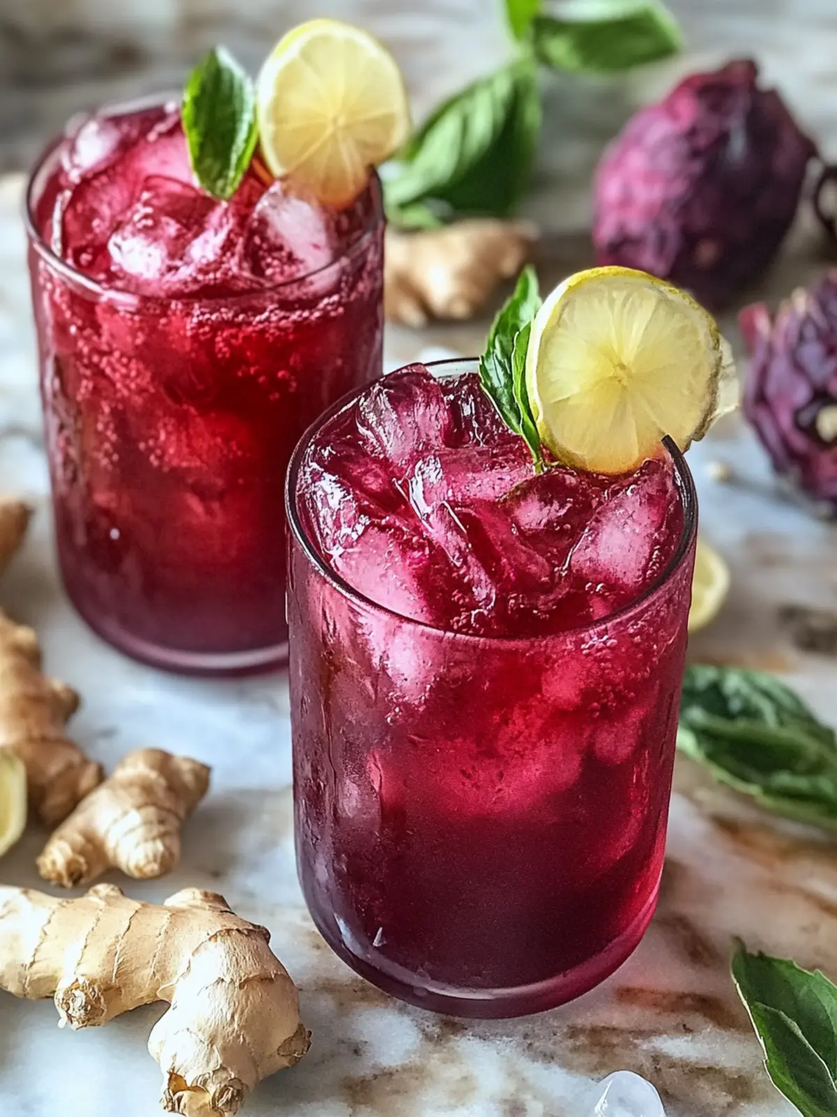 Refreshing Hibiscus Ginger Iced Tea