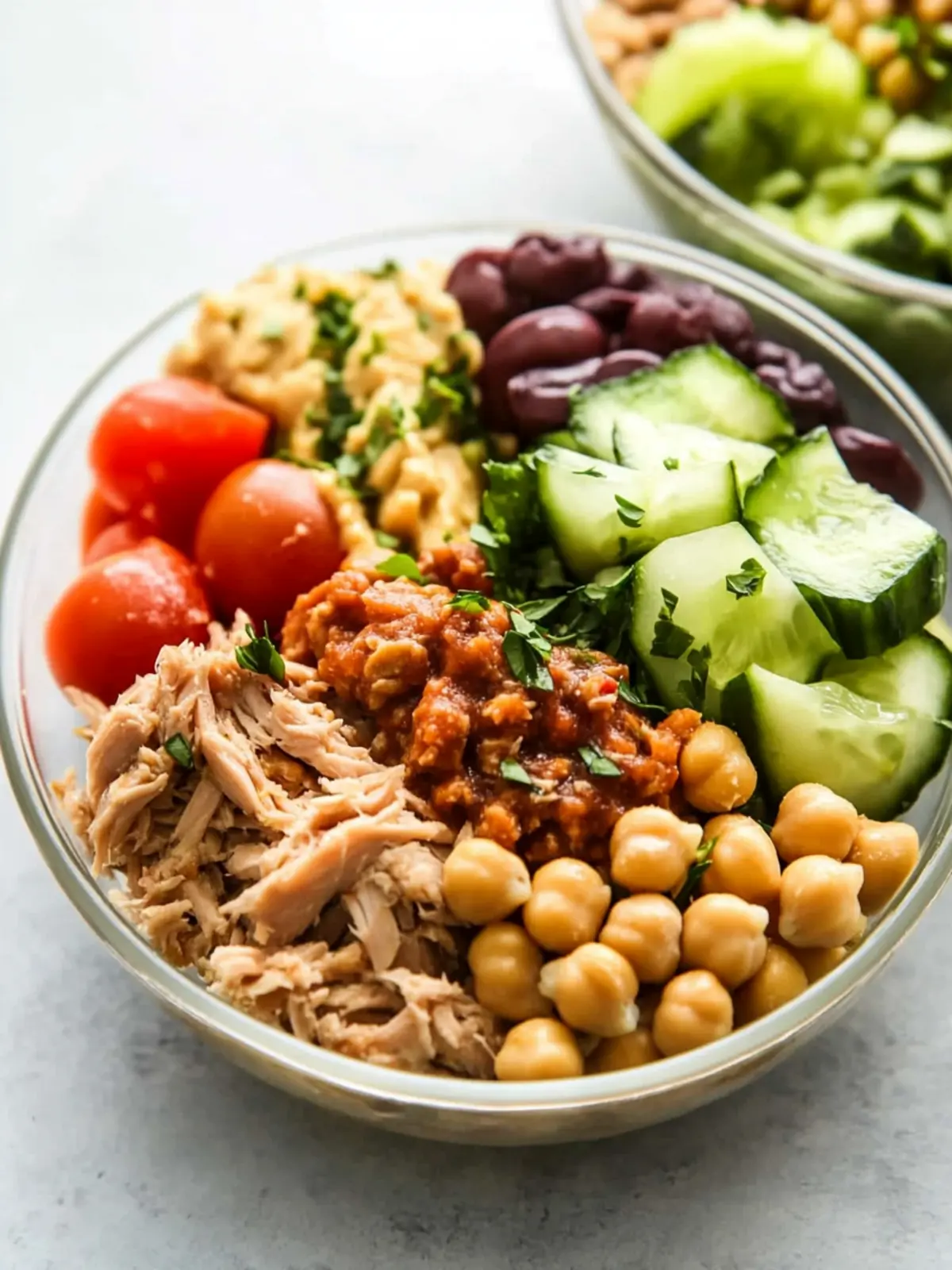High Protein Tuna Chickpea Meal Prep Lunch Bowls
