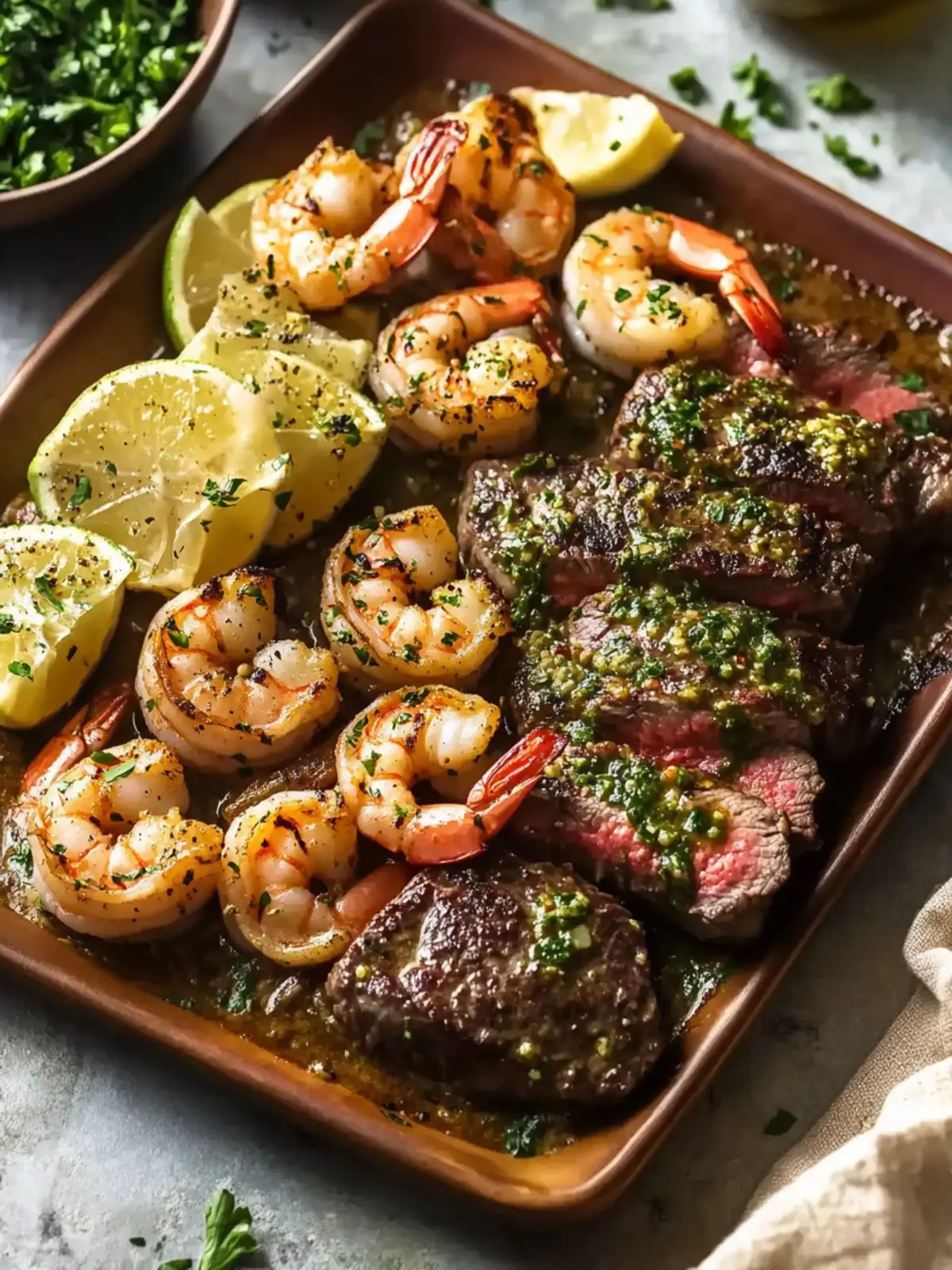 Mouthwatering Garlic Butter Shrimp and Steak