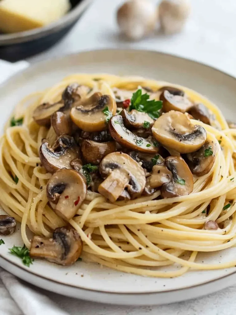 Quick Mushroom Spaghetti