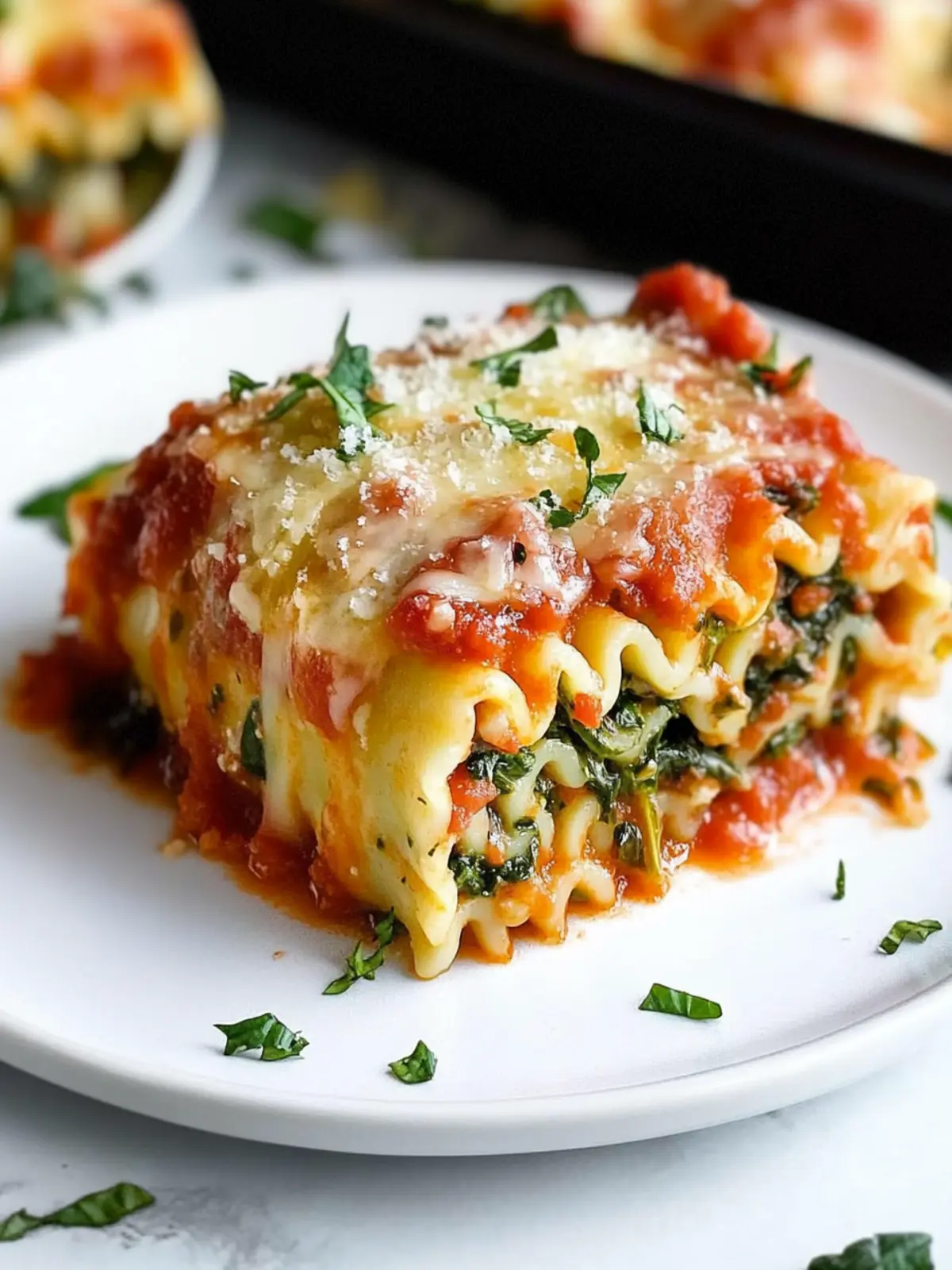 Spinach Lasagna Roll Ups