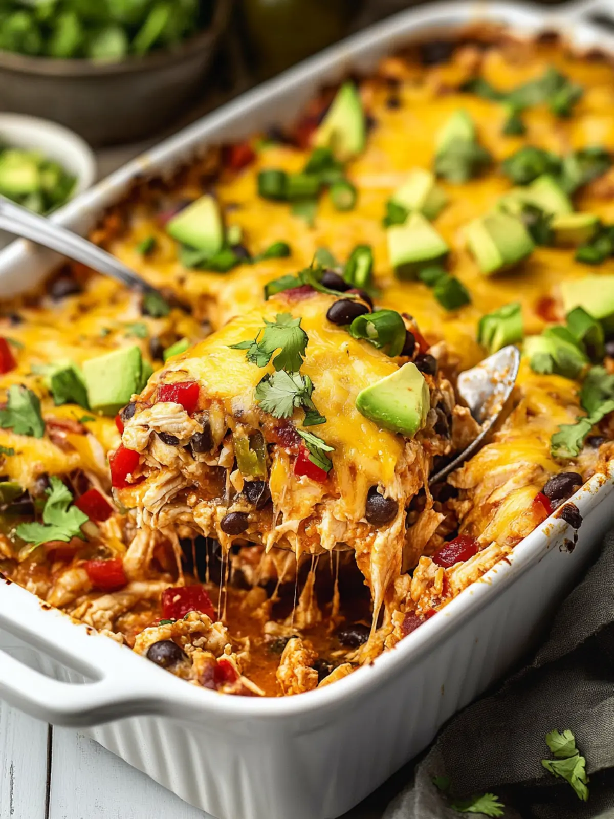High Protein Chicken Burrito Casserole