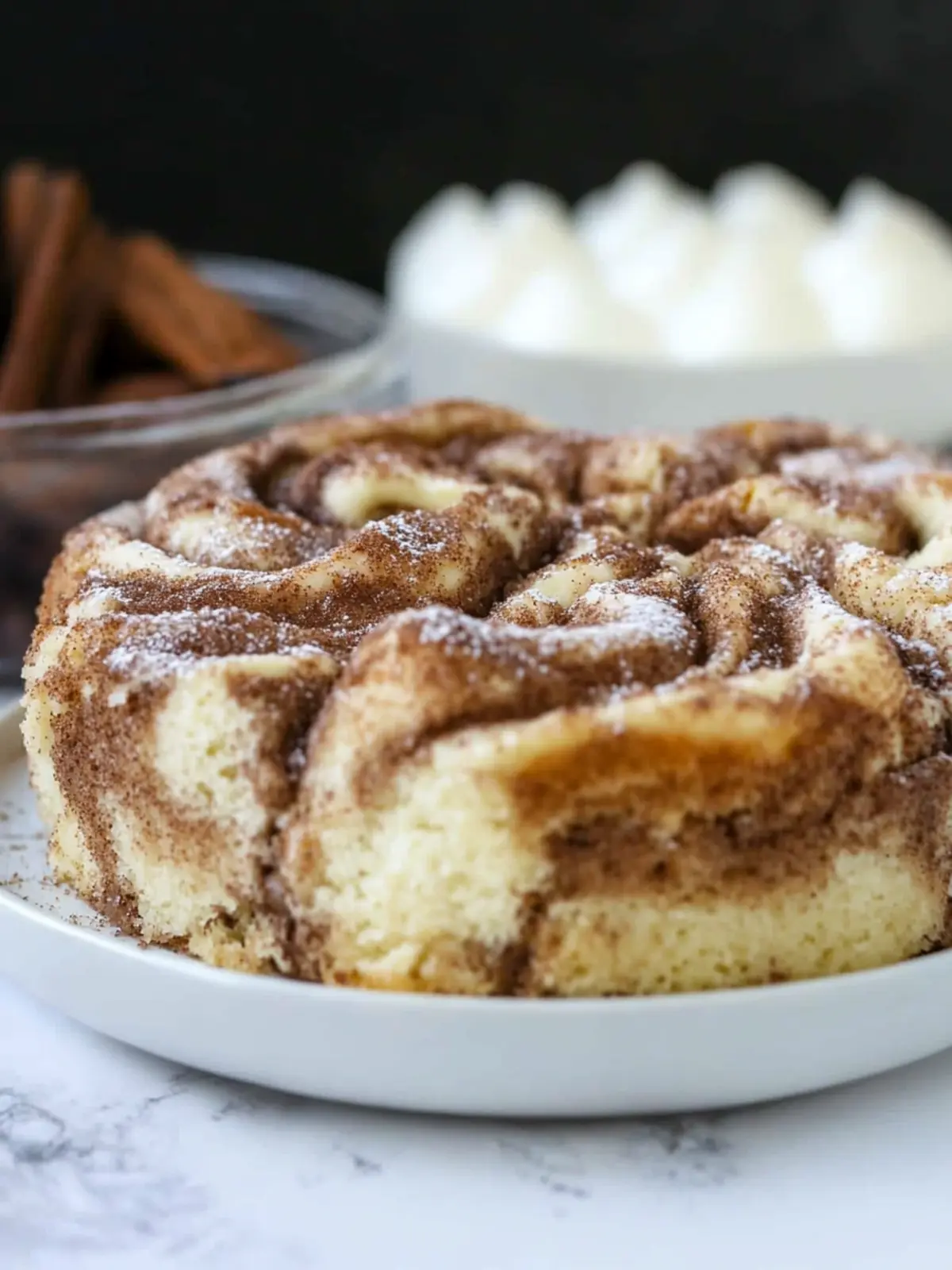 Cinnamon Swirl Protein Cake