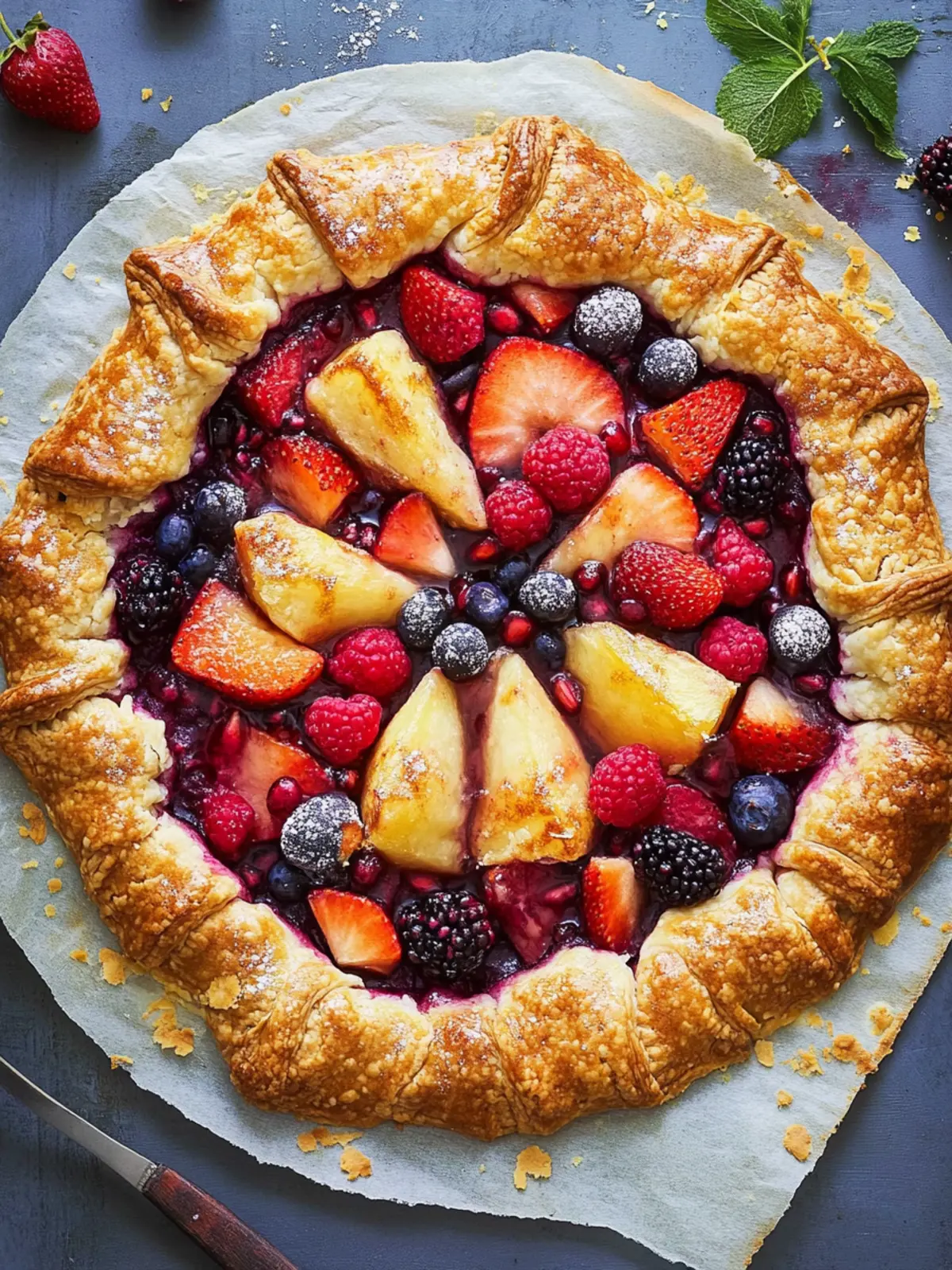 4th of July Stone Fruit and Berry Galette