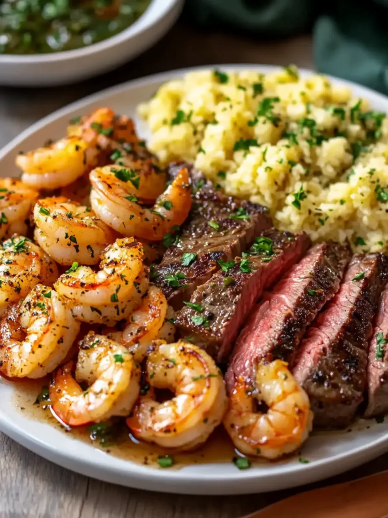 Mouthwatering Garlic Butter Shrimp and Steak
