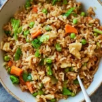 Air Fryer Fried Brown Rice