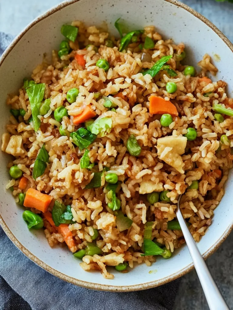 Air Fryer Fried Brown Rice