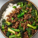 High Protien Crispy Ground Beef and Baby Broccoli Power Bowls