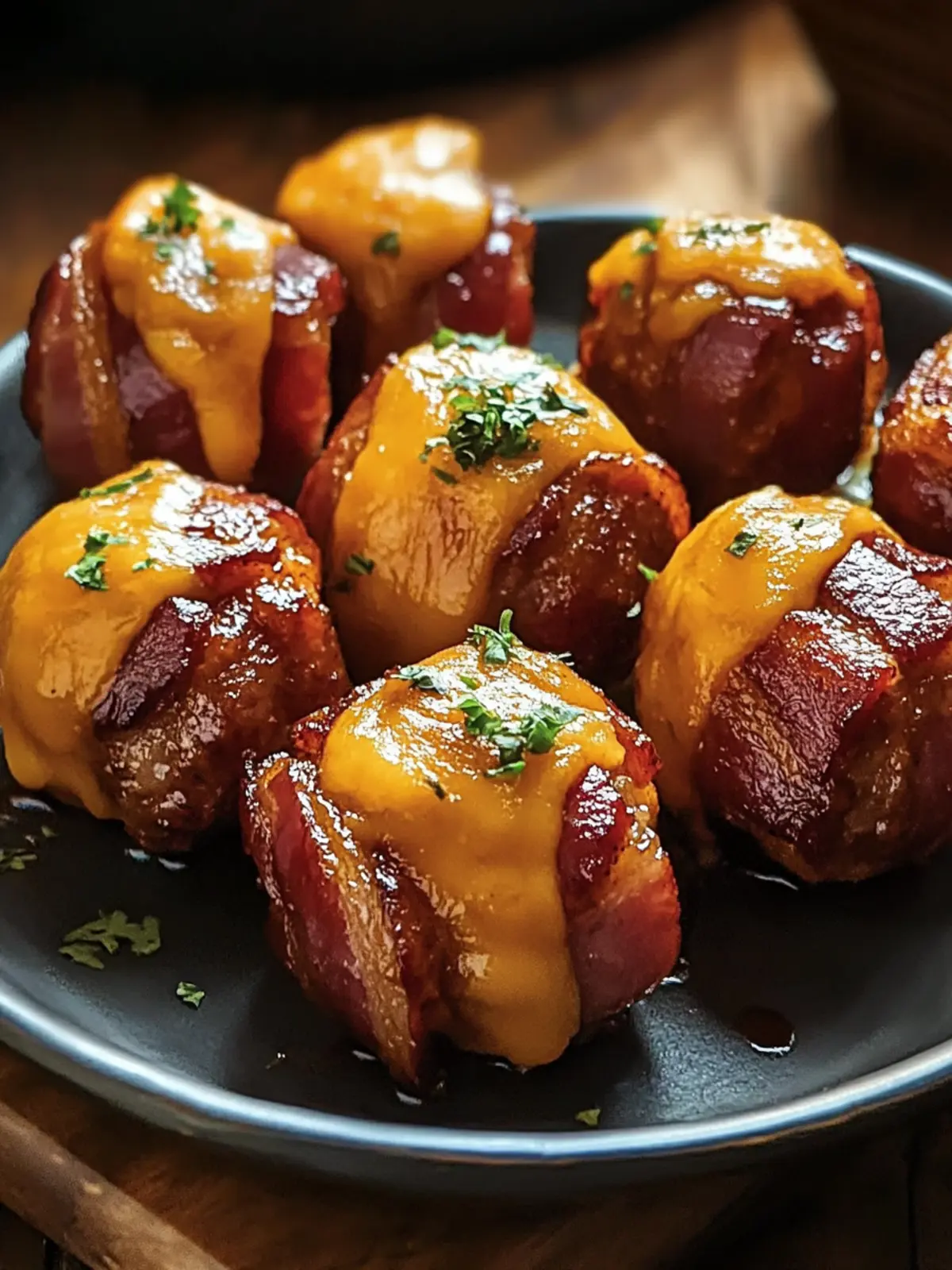 Cheddar-Stuffed BBQ Bacon Bombs