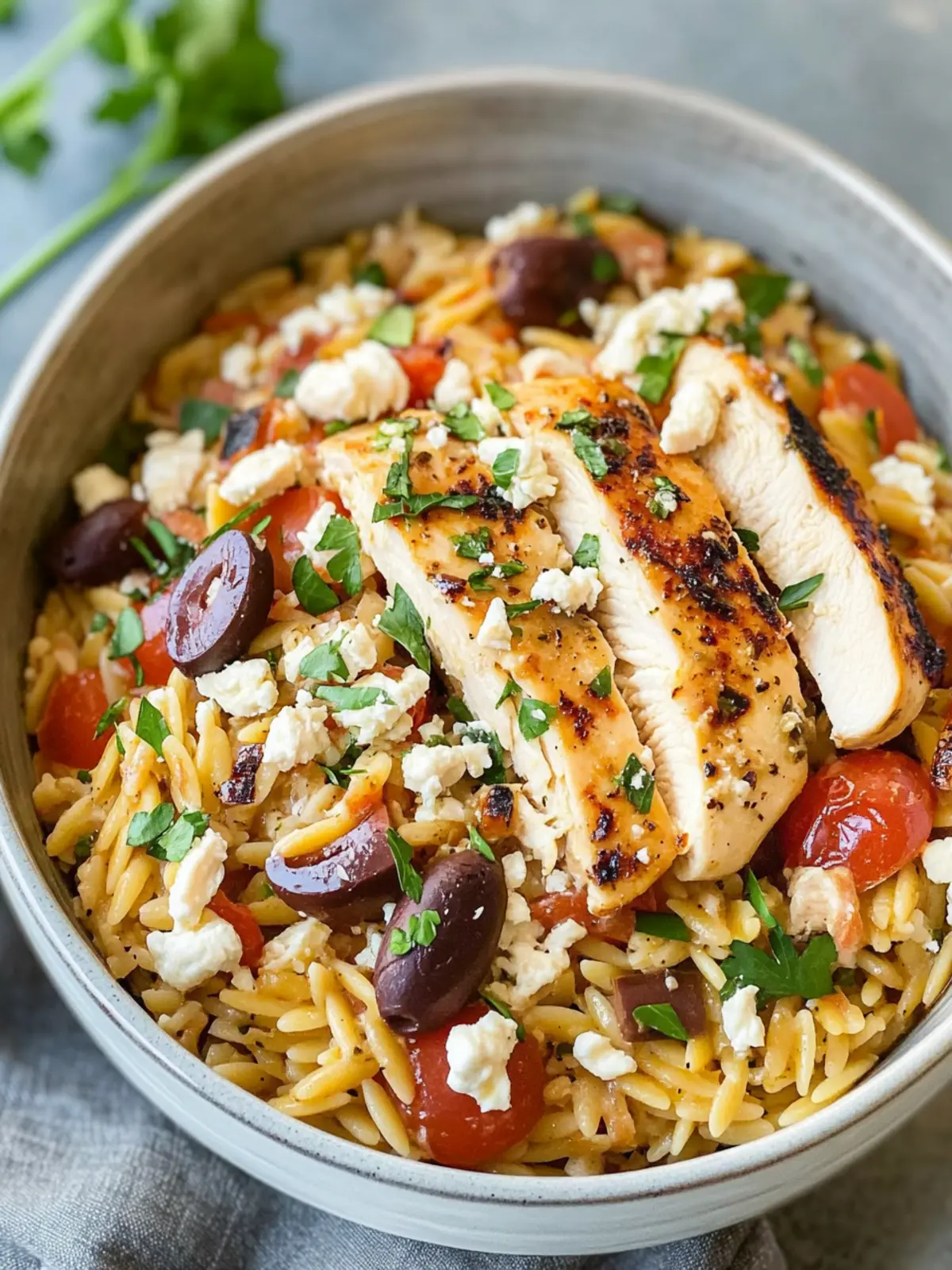 Mediterranean Chicken Recipe with Orzo