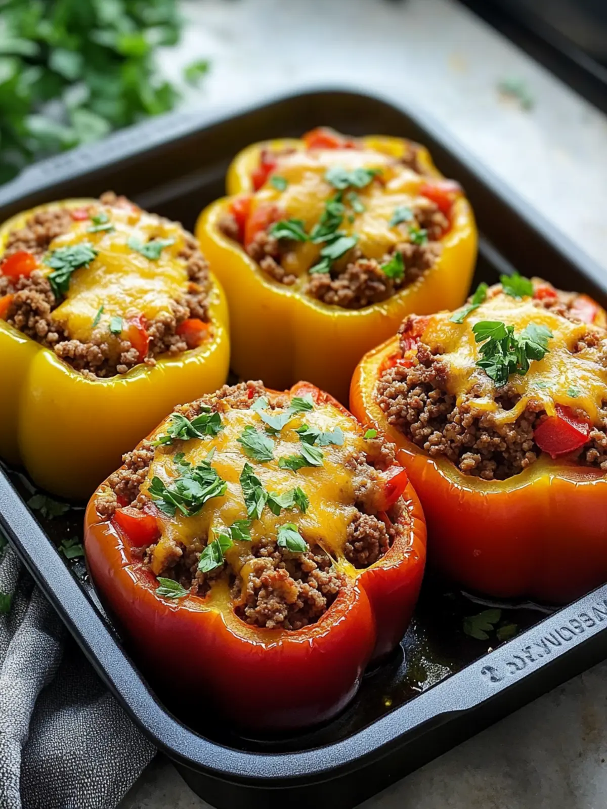 Classic Ground Beef Stuffed Bell Peppers