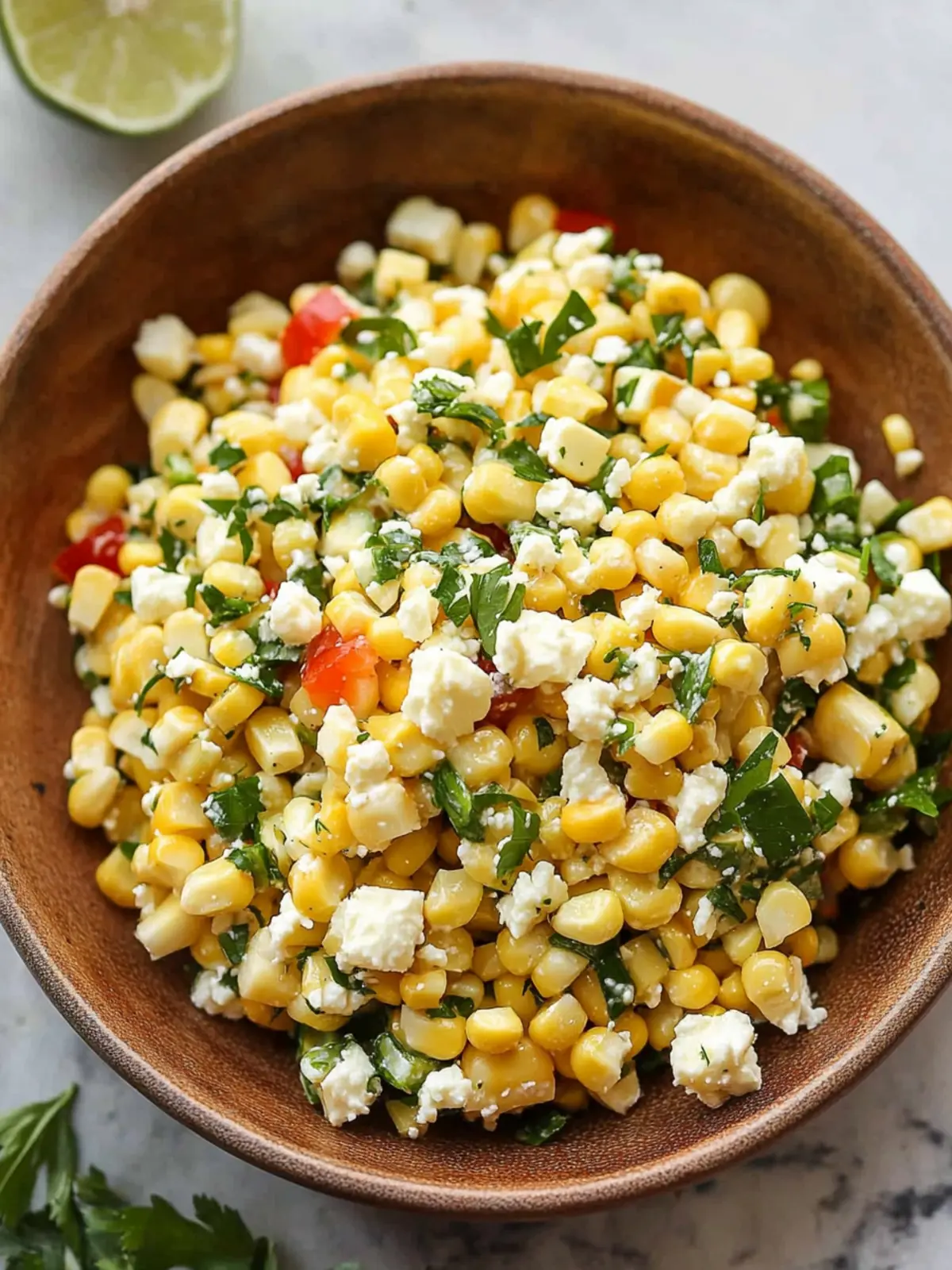4th of July Sweet Corn Feta Salad