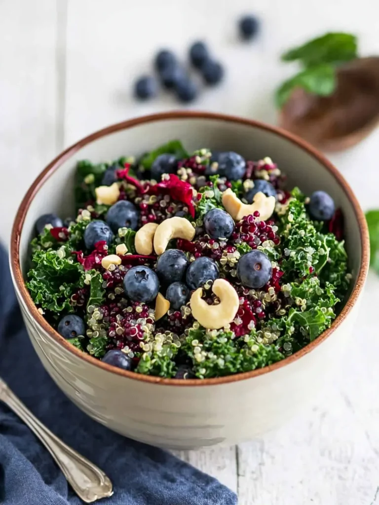 Kale Blueberry Salad with Quinoa