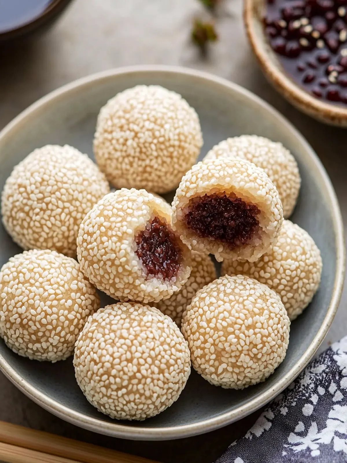 Sesame Balls with Red Bean Paste