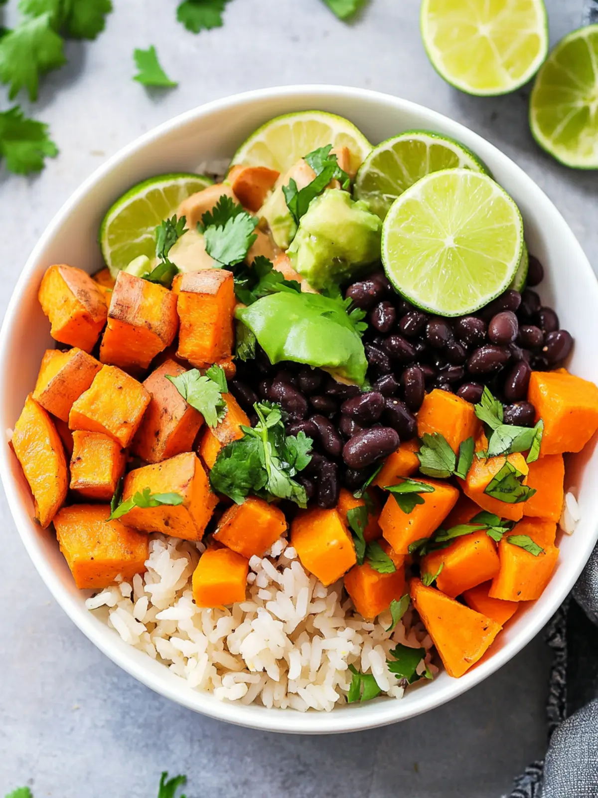 High Protein Sweet Potato Black Bean Rice Bowl