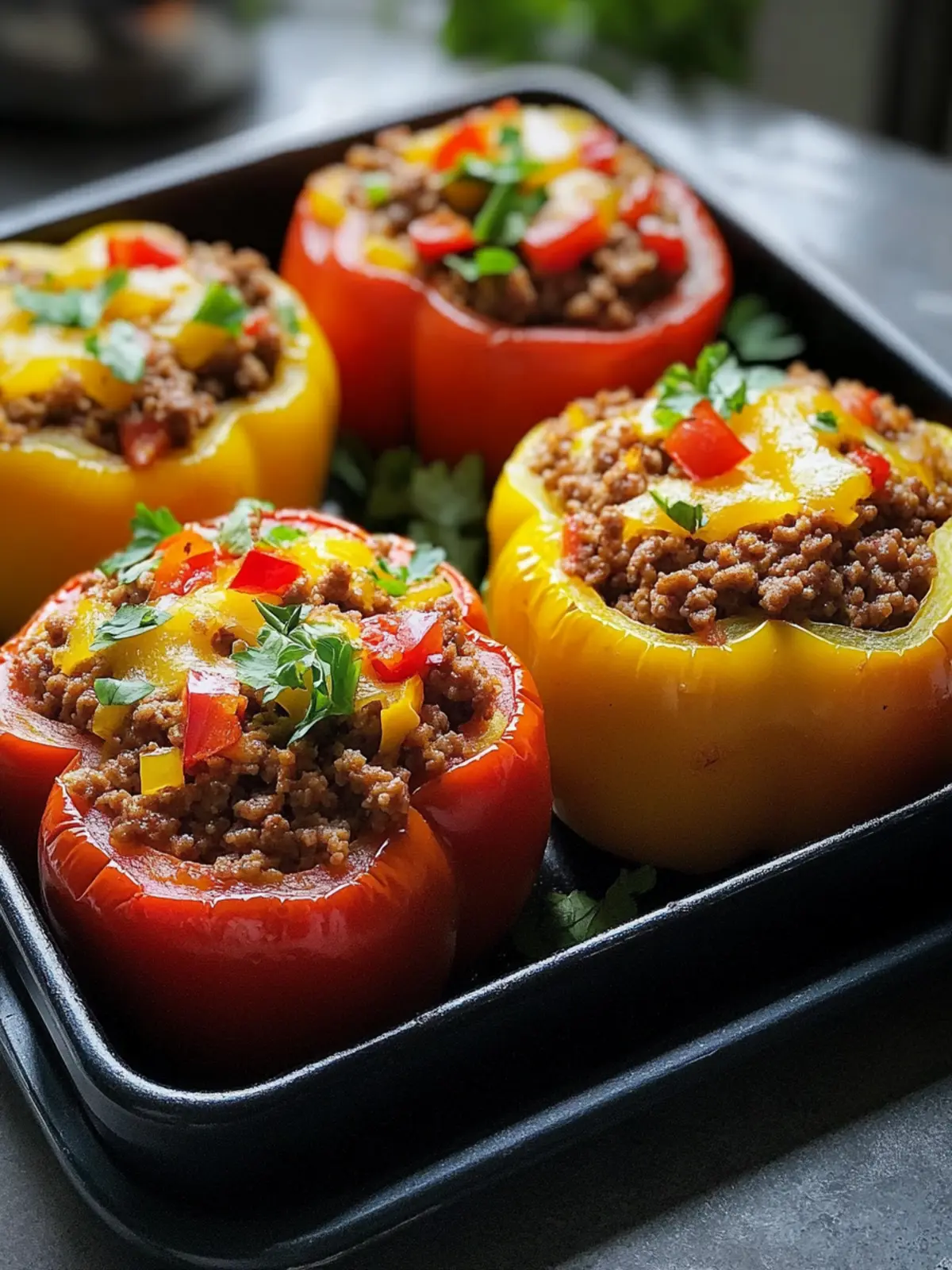 Classic Ground Beef Stuffed Bell Peppers