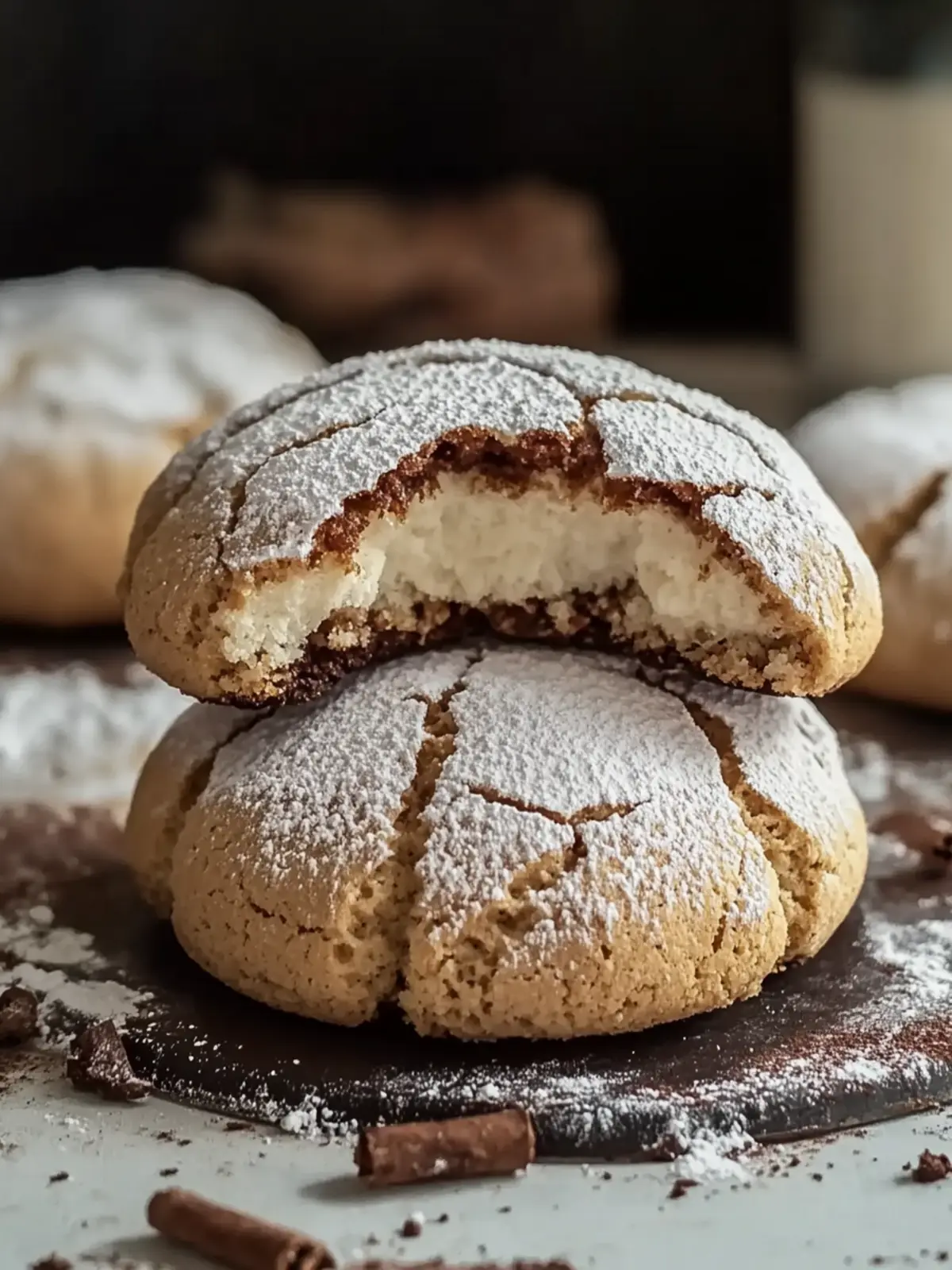 Tiramisu Crinkle Cookies