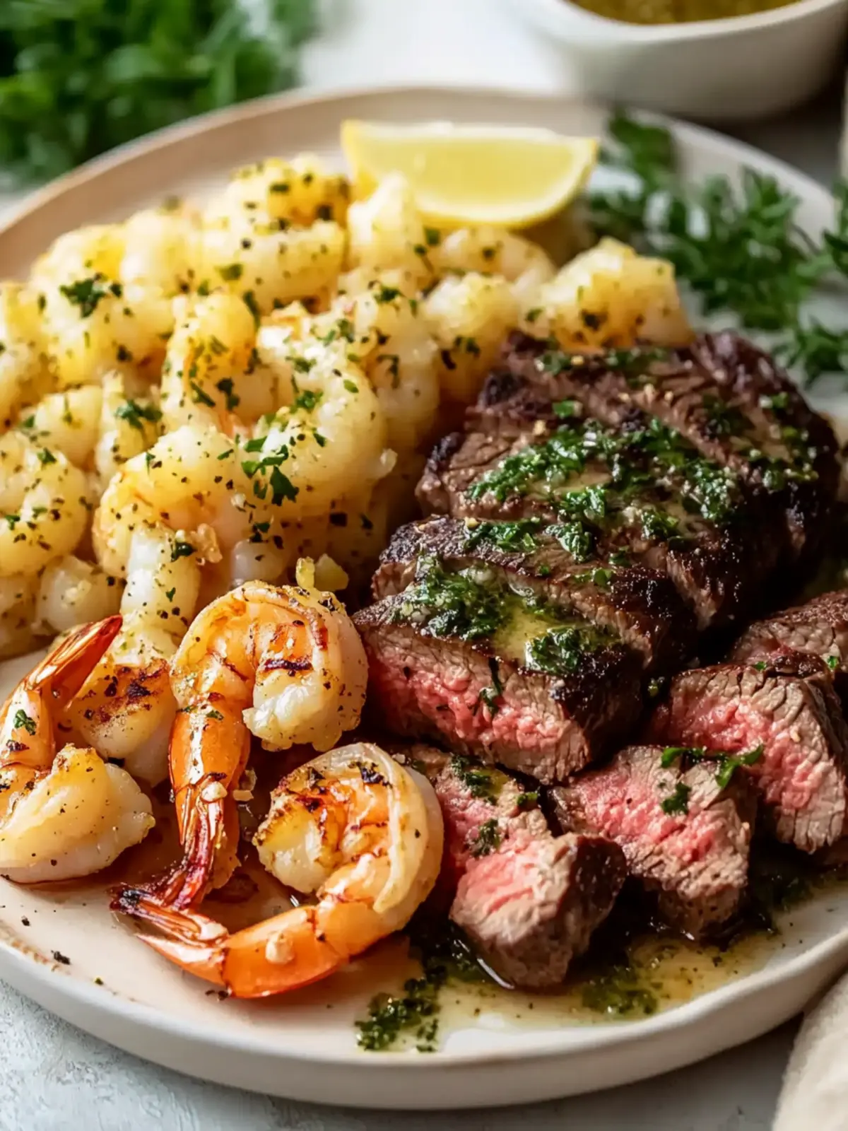 Mouthwatering Garlic Butter Shrimp and Steak