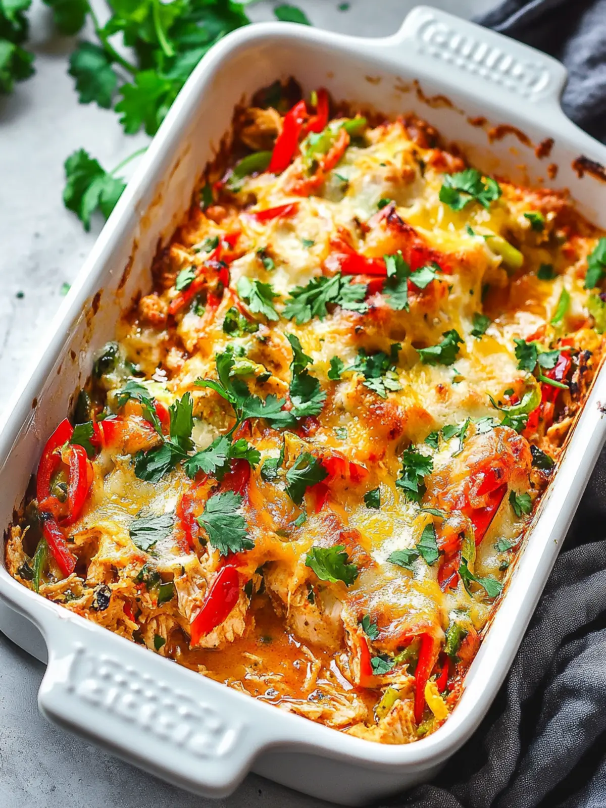 High protein Fajita Chicken Casserole