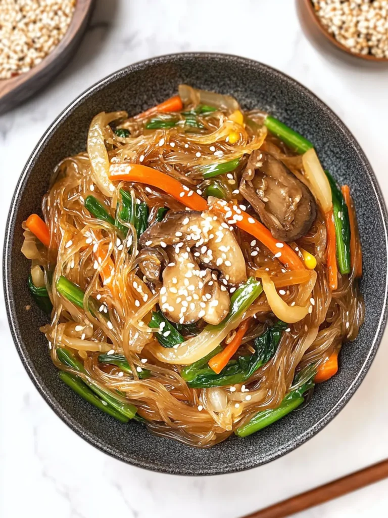 Japchae (Korean Glass Noodle Stir Fry)