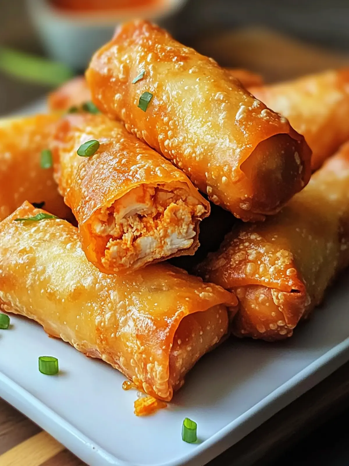 Air Fryer Buffalo Chicken Egg Rolls
