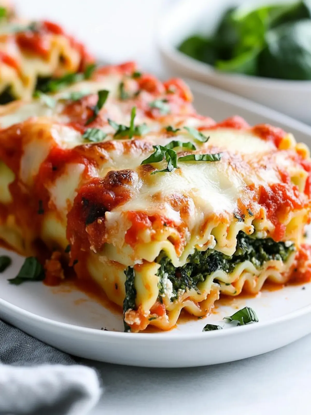 Spinach Lasagna Roll Ups