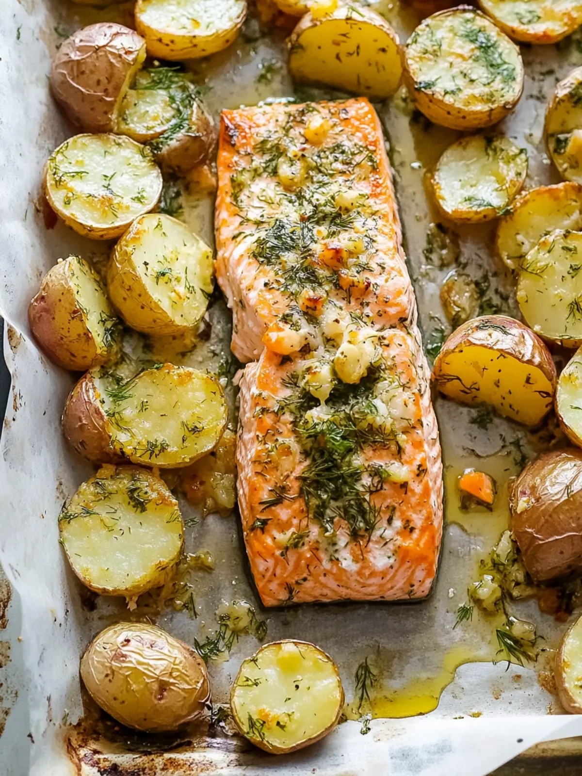 Sheet Pan Salmon with Dill Potatoes